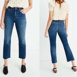Madewell Cali Demi-Boot Jeans High Rise Size 34 Crop Ankle Flare NWT